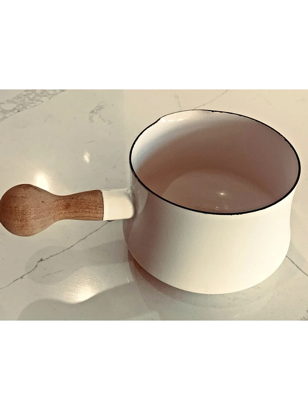 Dansk Mid Mod Vintage Kobenstyle White Butter Warmer Saucepan Teak France Large